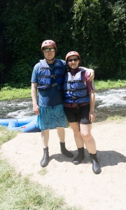 Raftingpause beim Wasserfall