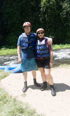Raftingpause beim Wasserfall